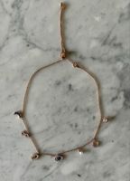 Zarte Damen Halskette (Swarovski), Roségold Optik