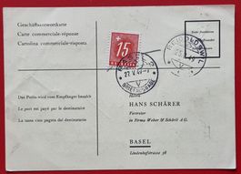 GANZSACHE NICHT FRANKIEREN REIGOLDSWIL TAXIERT BASEL 1949