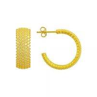 Ohrringe Creole Alliance Zirkonia 925 Silber gold pavé 20mm