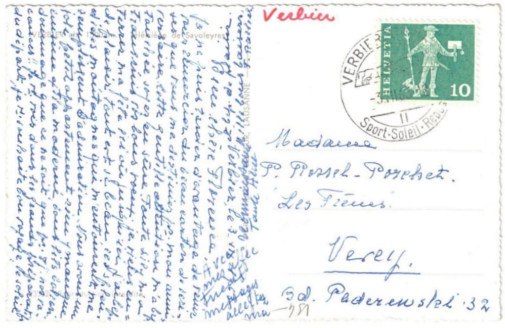 Cartoline postali: Verbier mit Sessellift Savolayres – Usato da Binningen venduto da Mountainrider 1