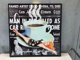 Wandbild Kaffee Motiv schwarz weiss- Wiitergäh