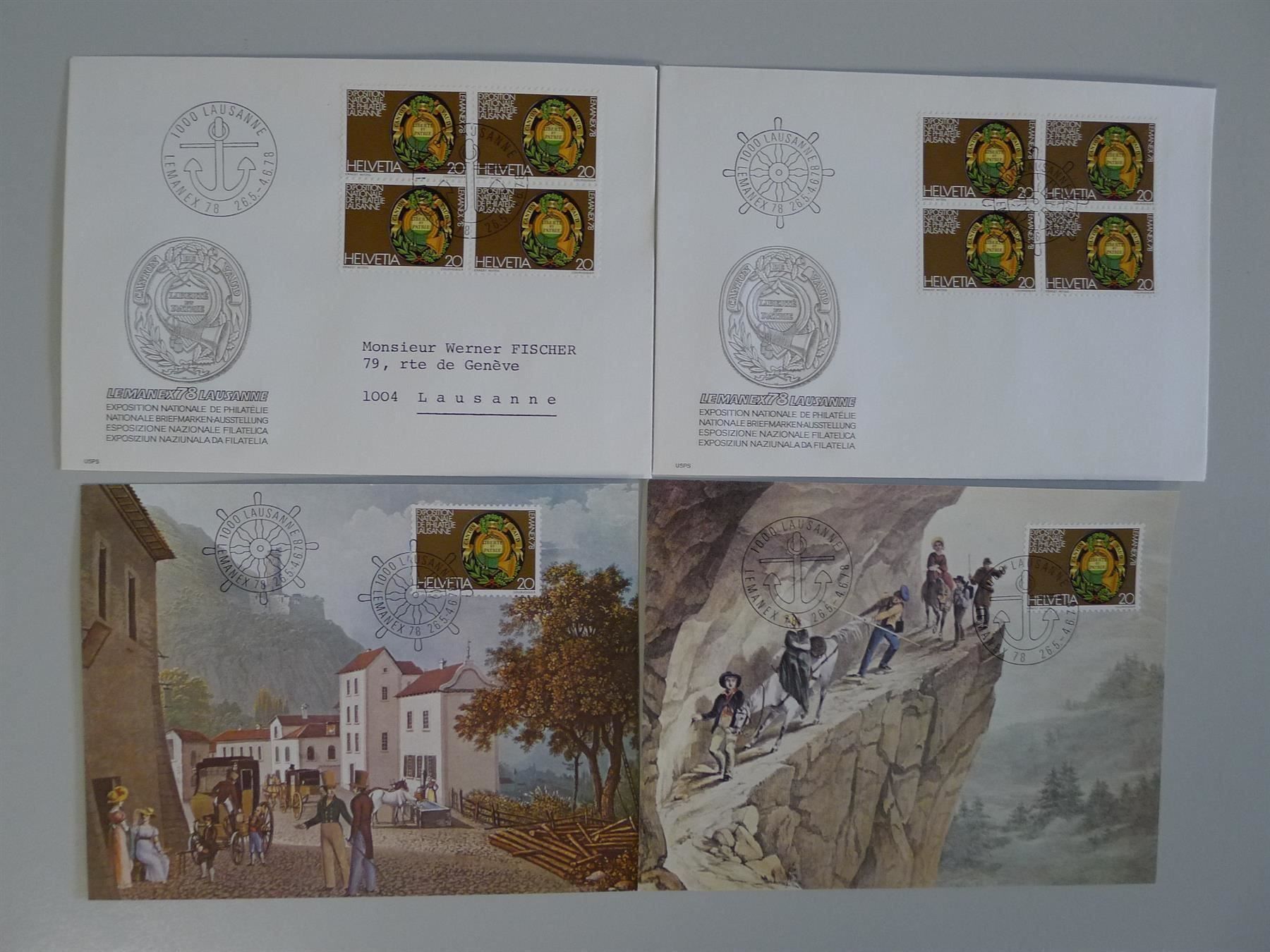 Tutti i francobolli: 1978, Lemanex Sammlung mit FW + Belegen – Usato da Sursee venduto da Luzernerraute 2
