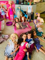 Grosses Barbie-Paket: Haus, Auto, Pferde, Puppen, Zubehör