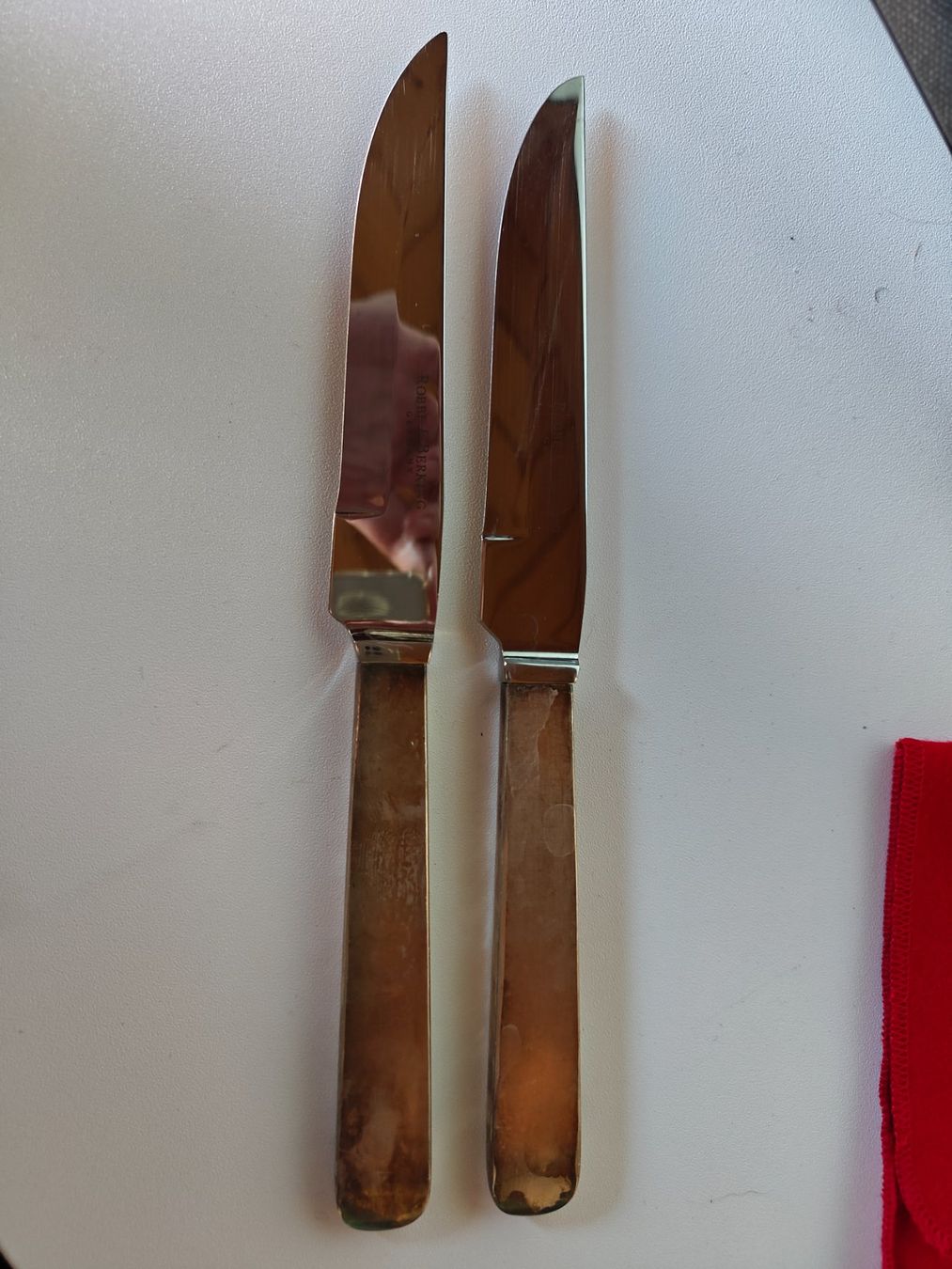 Robbe & Berking Coltelli: 2 Robbe & Berking Alta Steakmesser 925 Sterling – Usato da Wädenswil venduto da alex-maxima