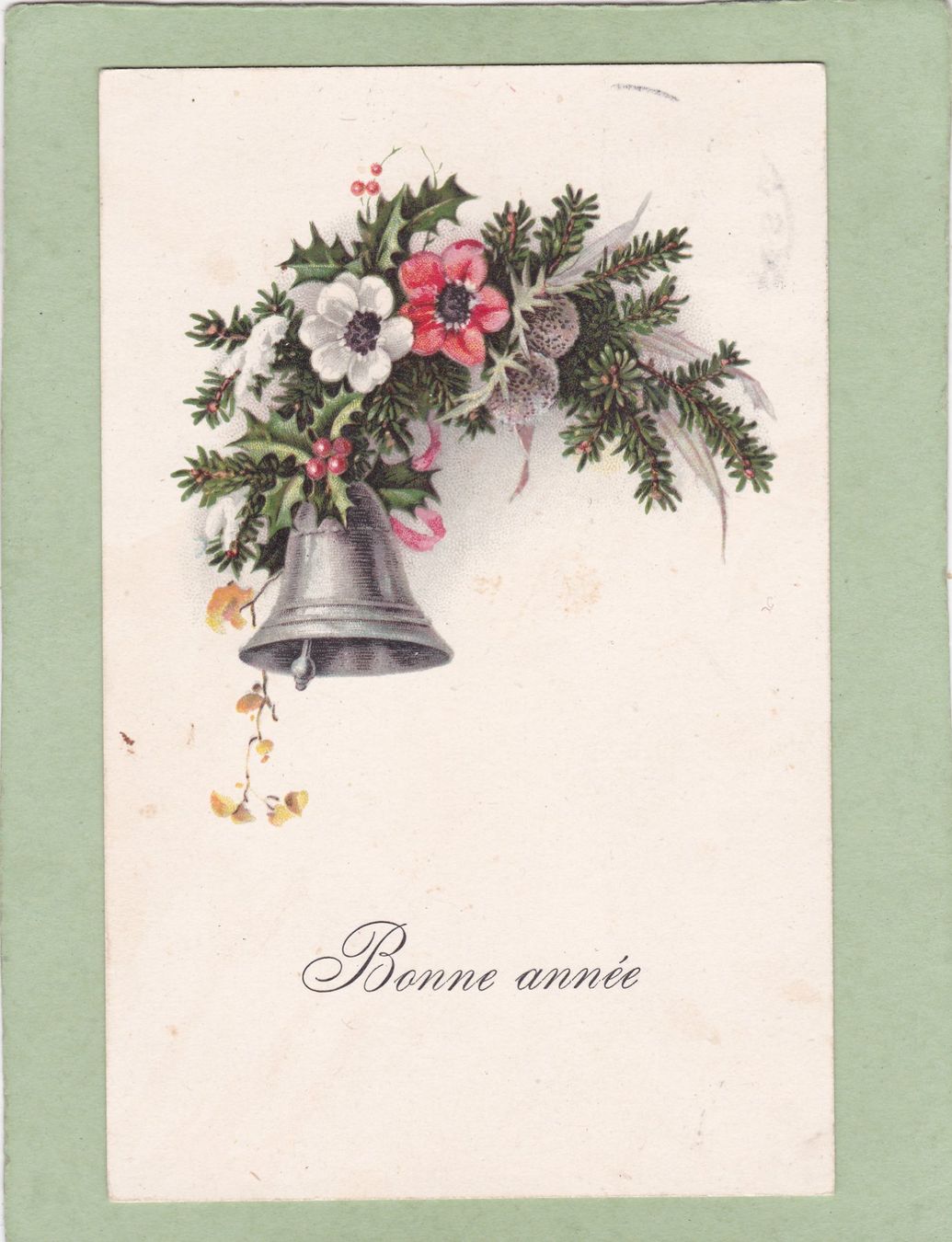Cartoline postali: Kitsch Glocke Blumen Bonne Année 1926 – Usato da Herisau venduto da Lisegrat2008