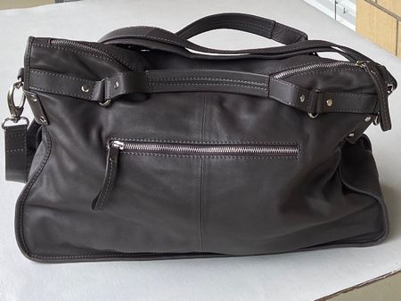 Damen-Handtasche Kunst-Leder, dunkelgrau, sehr guter Zustand
