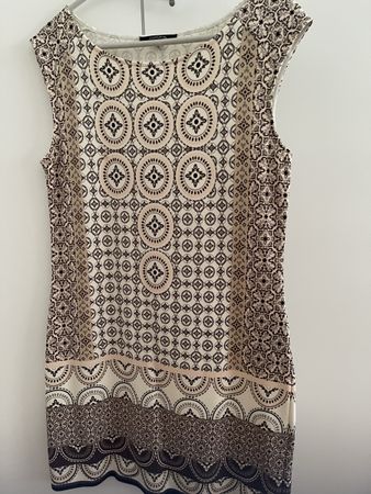Kleid gemustert beige-braun Grösse M