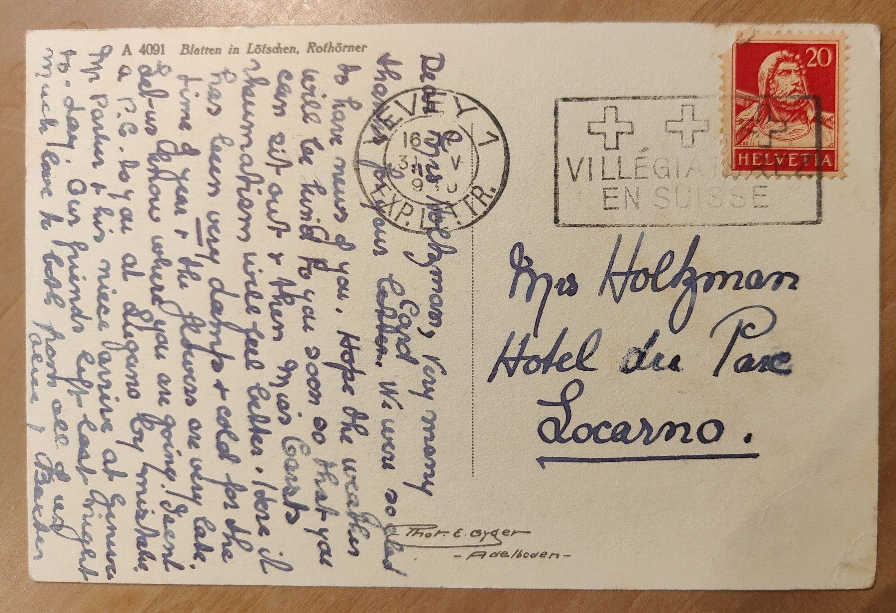 Cartoline postali: Blatten um 1930 – Usato da St. Erhard venduto da Chaeferli6 1