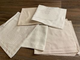 Tischtuch mini Set mit Muster weiss 47 - 67 cm