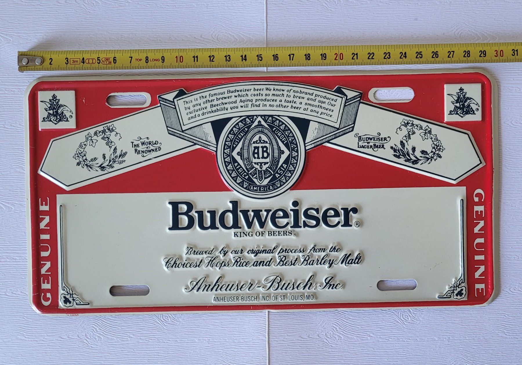 Budweiser Schilder: Budweiser Blechschild – Gebraucht aus Zürich von Avd 1