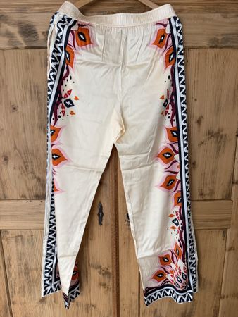 Marc Cain Damenhose Gr. N4 – Creme mit Muster