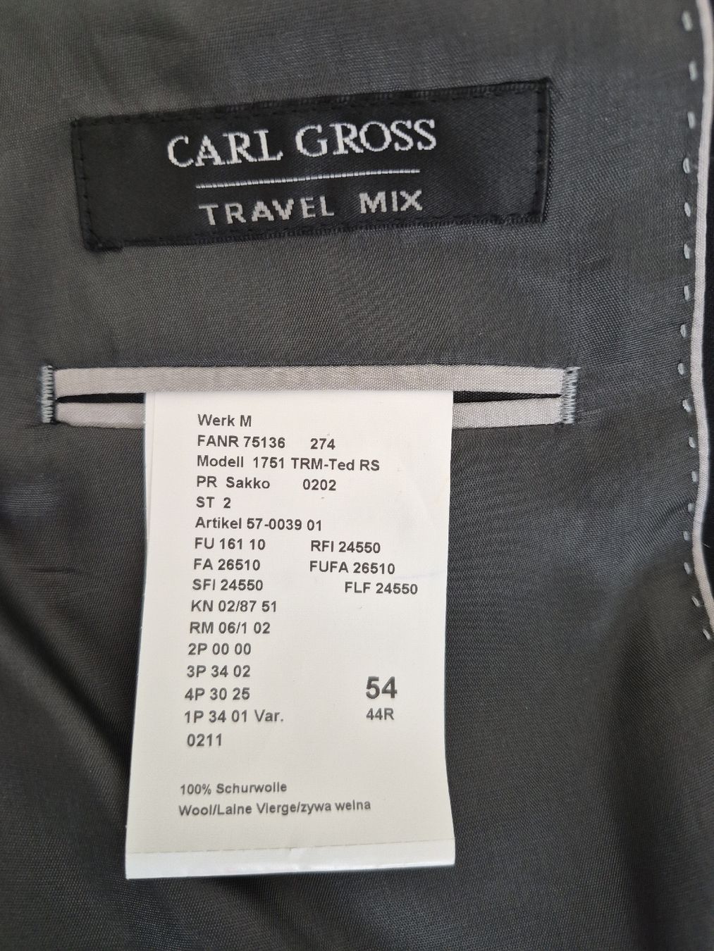 Completi: Complet noir classe ( Homme )CARL GROSS – Nuovo (secondo la descrizione) da Bern venduto da dasgesuchtobjekt 8
