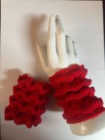 Pulswärmer handgestrickt rot