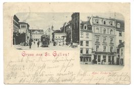 Gruss aus St. Gallen - Stadt - Hôtel Kinkelin - Tram - 1902