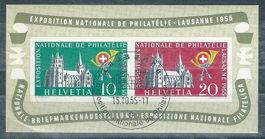 Bloc Exposition nationale de philatélie à Lausanne 1955