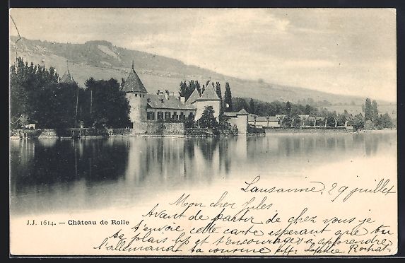 Cartoline postali: AK Rolle, Château de Rolle, Panorama – Usato da Berlin venduto da bartko-reher