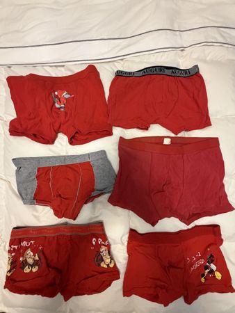 Set di 6 Boxer Uomo Rossi Stampa Disney Taglia M Buon Natale