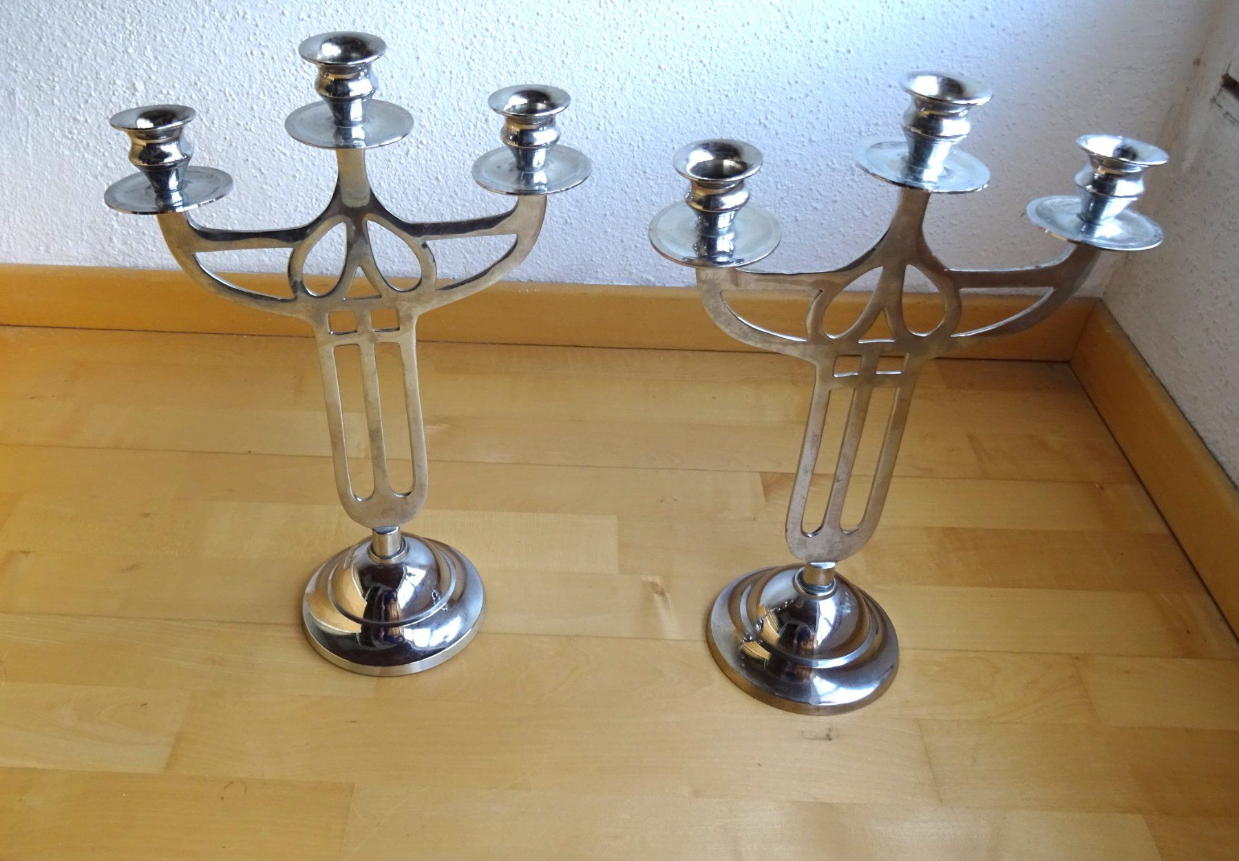 Kerzenständer: Kerzenständer Chrom Art Deco – Gebraucht aus Züberwangen von