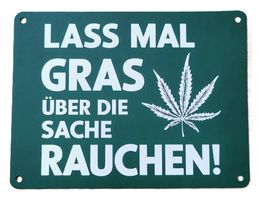 Gras rauchen - Blechschild (neu/OVP)