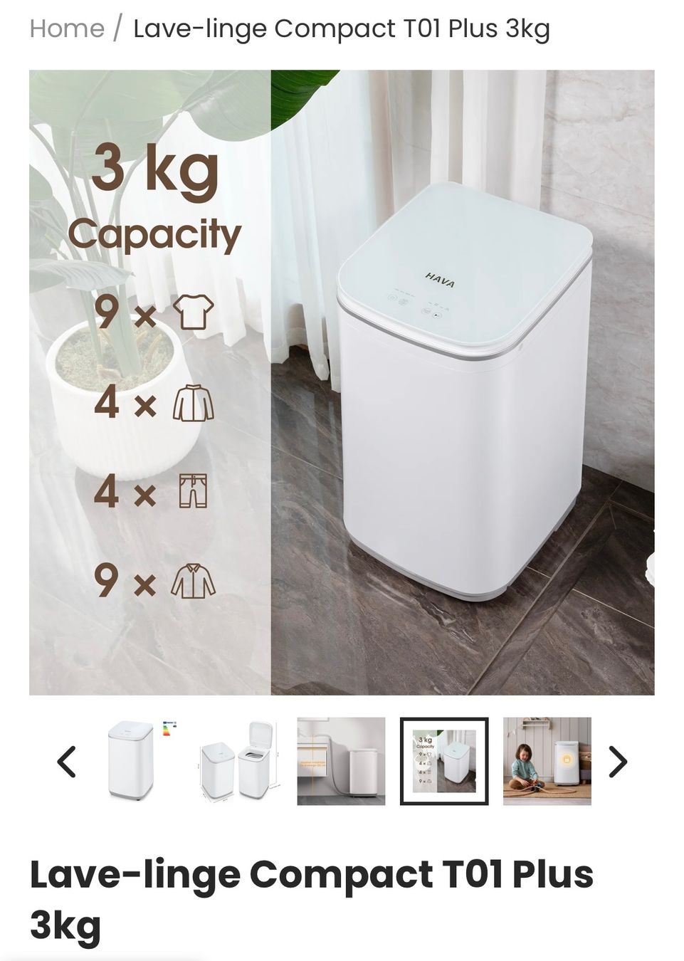 Lavatrici: Machine lave linge Hava T01 Plus – Nuovo e nell'imballaggio originale da Brent venduto da cyt_dc6l 2