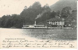 RINGGENBERG am Brienzersee mit Dampfschiff Oberland BE 1910!