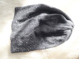 Mütze mit Metall Glitzer Wollmütze