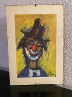 Clown / Narr – farbiges Kunstbild im Rahmen – signiert & dat