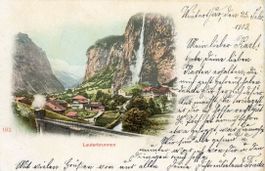 Lauterbrunnen  BE  mit Dampfeisen-BAHN       um  1 9 0 3