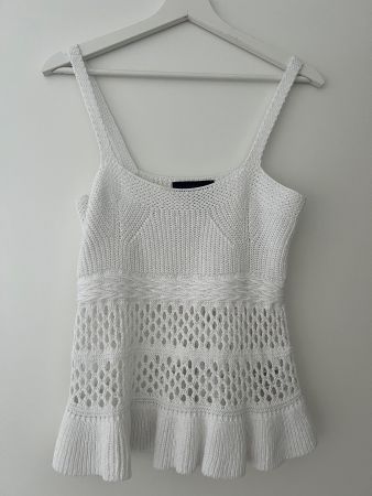 Damen Top Weiss Zara Grösse S Strickmuster