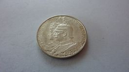 Silbermünze aus Preussen : zwei Mark König Wilhelm II 1901