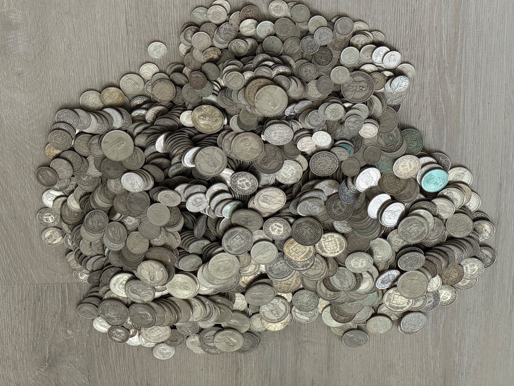 Alle Münzen: 10 kg Schweizer Silbergeld  ss - stgl – Gebraucht aus Wallisellen von SWISS_SILVER1