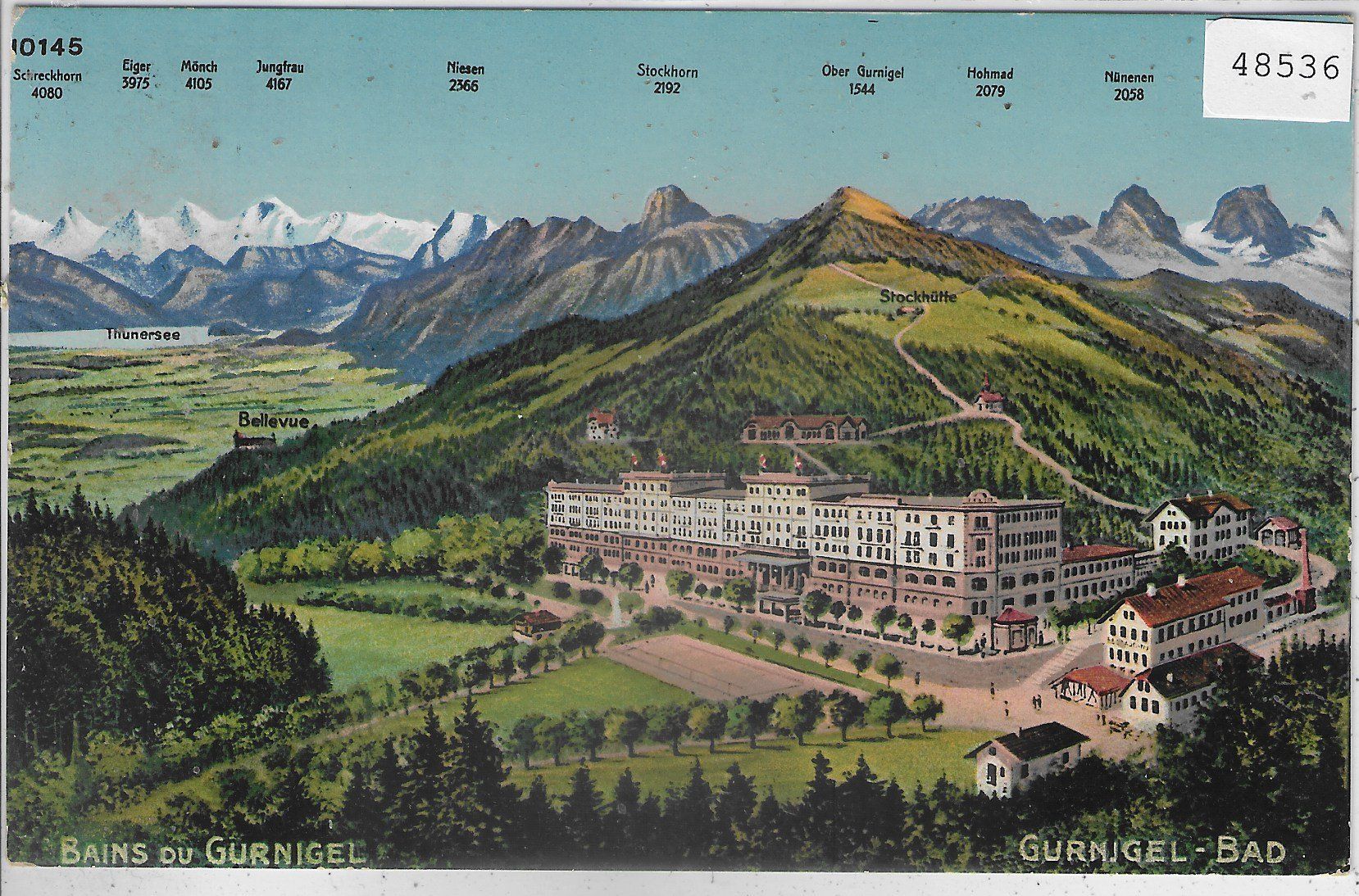 Cartes postales: Bains du Gurnigel - Gurnigel-Bad - Litho – D'occasion à Ettingen par Kartenplanet