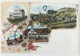 St. Georgen bei St. Gallen -  (Top Litho-Ansicht um 1900)
