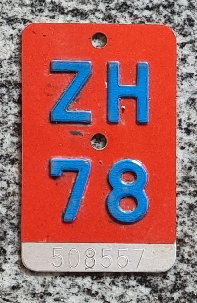 Insegne: Velo - Nummer  ZH 78 – Usato da Winterthur venduto da Schoenesausholz