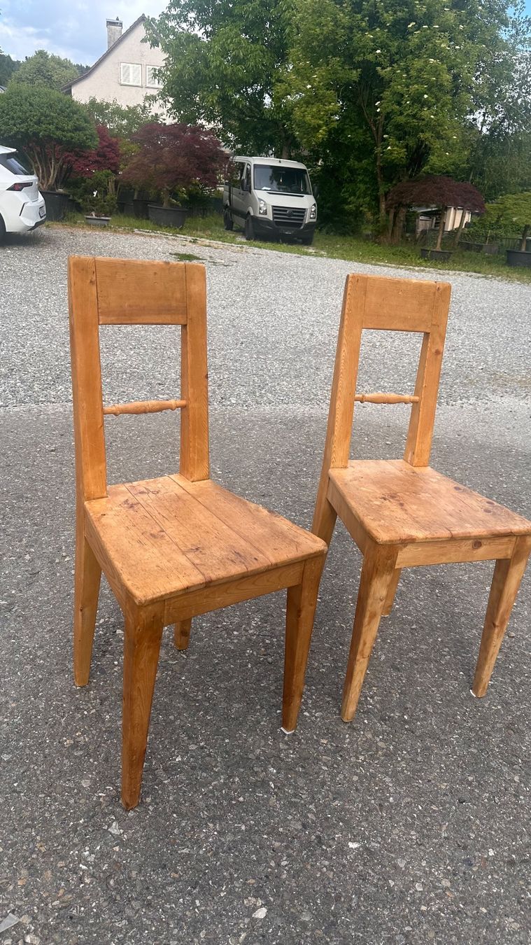 Sedie: 2x Holzstühle Vintage rustikall, unikat – Usato da Otelfingen venduto da Yossi-68 2