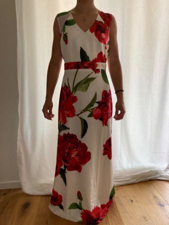 Langes Sommerkleid mit Blumenmuster Grösse M Neu