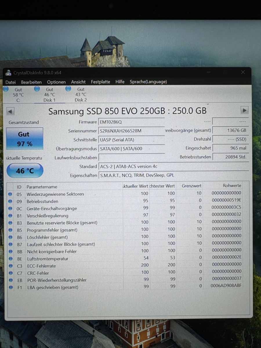 Samsung Dischi rigidi: Samsung SSD 850 EVO 250GB – Usato da Goldau venduto da vcore 1