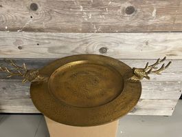 Schale/Hirsch/Tablet/Vintage Gold/Neu/OVP