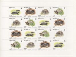 Monaco 1991 Mi.Nr. 2046/49 Kleinbogen WWF Landschildkröten**