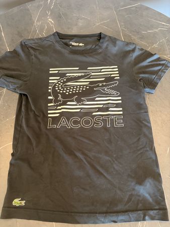 Lacoste T-Shirt Herren Schwarz mit Krokodilprint Grösse S