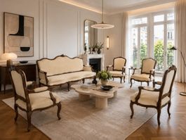 ❗Restauriertes Louis-Philippe Salon-Set, 1 Canapé + 4 Stühle