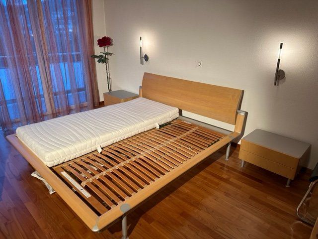 Hülsta Ahorn / Alu Komplett Doppelbett mit 2 Nachttischen | Kaufen auf ...