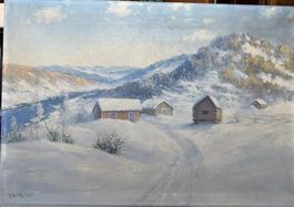 Schönes Oel  Gemälde signiert A. Dahl 1921