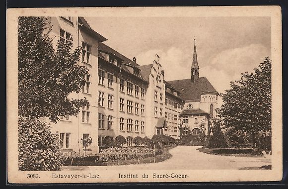 Ansichtskarten: Estavayer-le-Lac, Institut du Sacrè-Coe – Gebraucht aus Berlin von bartko-reher