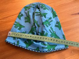 Coole Wende-Beanie,  HANDMADE , Krokodilmuster, Top Zustand!