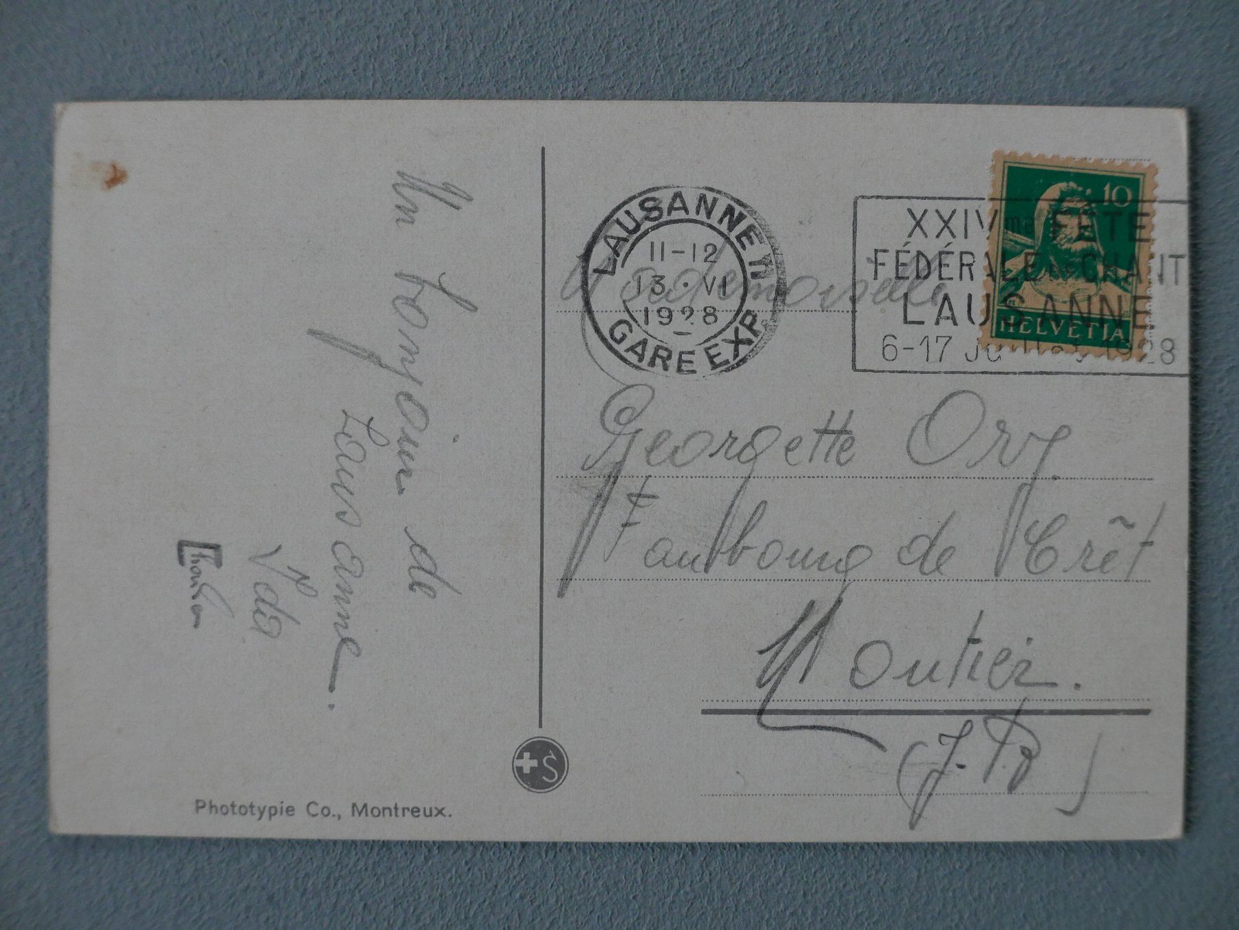 Cartoline postali: 3 ANTIKE ANSICHTSKARTEN LAUSANNE 1928 – Usato da Balgach venduto da Zwischenraum 4