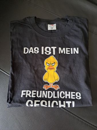 T-shirt, schwarz, mit Spruch, Grösse S