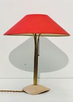 Vintage Tischlampe, 50er Jahre Design, Rot, Messing, Top!