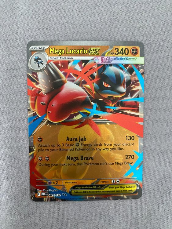 Pok mon mega evolution mega lucario ex 077 132 en neu gem ss