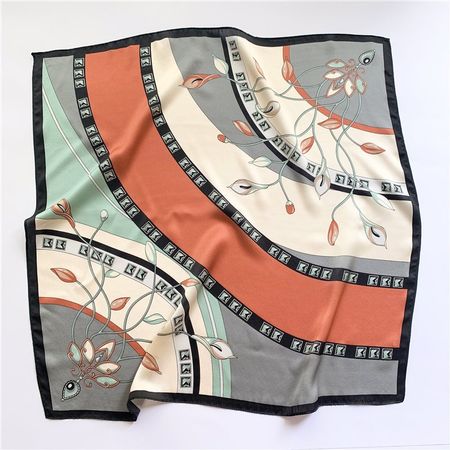 New 68cm 100% Silk Scarf, Eye and Leaf Print Neckscarf